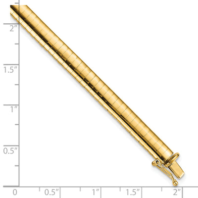14K Polished Domed Omega Bracelet, 7 x 6mm
