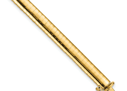 14k Polished Domed Omega Bracelet, 7 x 6mm