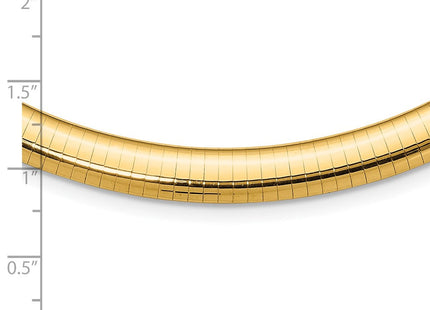 14k Polished Standard Weight Domed Omega Necklace (Style OD8-16)
