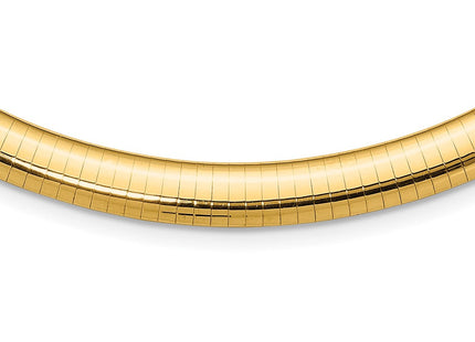 14k Polished Standard Weight Domed Omega Necklace (Style OD8-16)