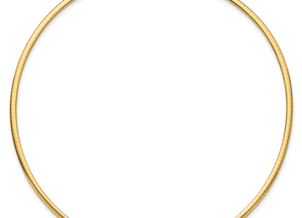 14k Polished Lightweight Domed Omega Necklace, 16 x 3mm