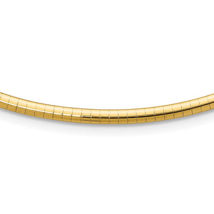14k Polished Lightweight Domed Omega Necklace (Style ODL3-18)