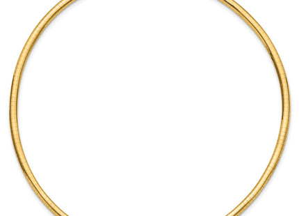14k Polished Lightweight Domed Omega Necklace, 16 x 4mm