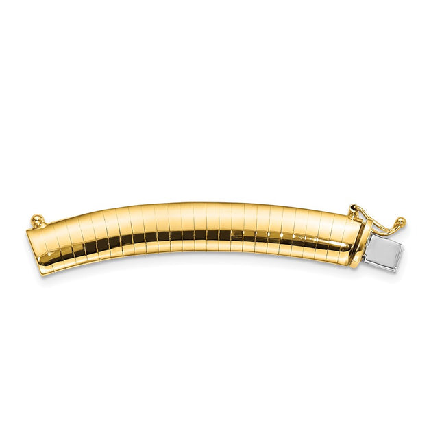 14k Lightweight Domed Omega Extender for Necklace, 2 x 8mm