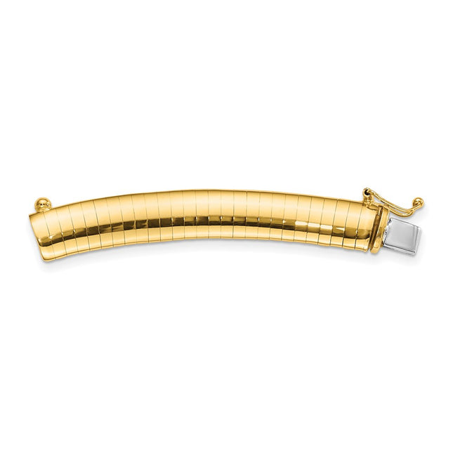 14k Standard Weight Domed Omega Extender for Necklace, 2 x 8mm