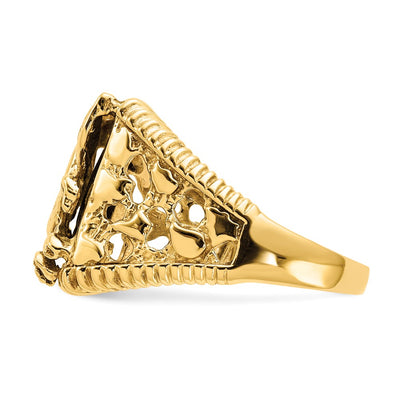 14K Men's Onyx Eagle Ring