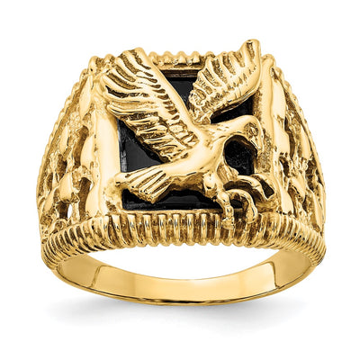 14K gold onyx ring