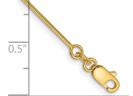 14K . Octagonal Snake with Lobster Clasp Chain, 7 x 0.8mm