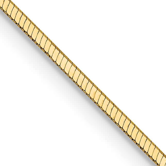 14K . Octagonal Snake with Lobster Clasp Chain, 16 x 1mm