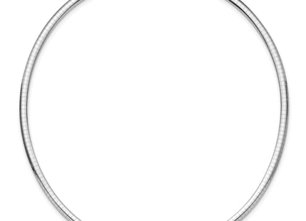 14k White Gold Polished Standard Weight Domed Omega Necklace