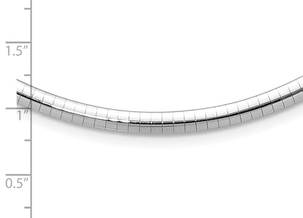 14k White Gold Polished Standard Weight Domed Omega Necklace