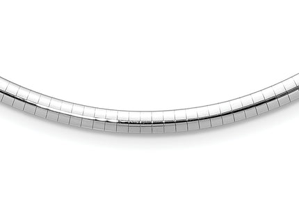 14k White Gold Polished Standard Weight Domed Omega Necklace