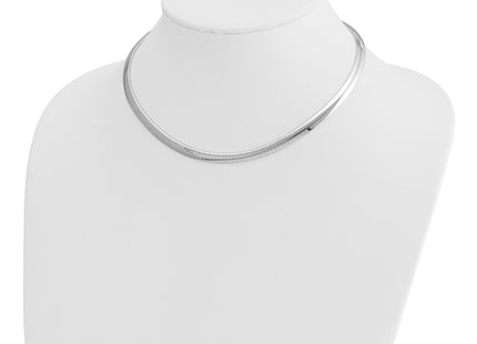 14k White Gold Polished Domed Omega Necklace