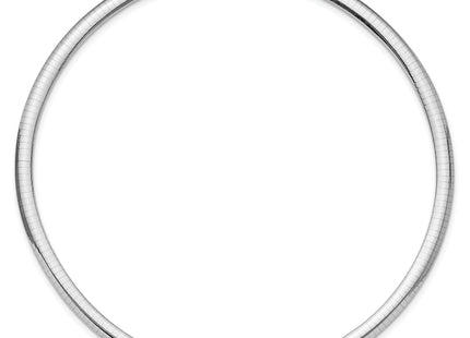 14k White Gold Polished Domed Omega Necklace