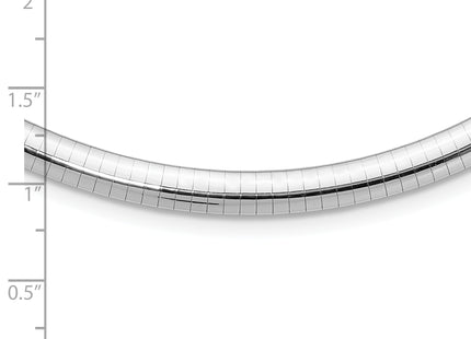 14k White Gold Polished Domed Omega Necklace