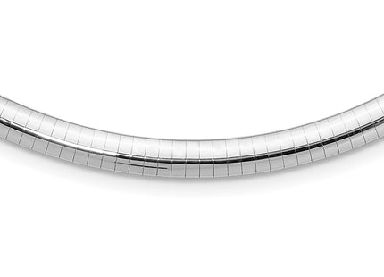 14k White Gold Polished Domed Omega Necklace