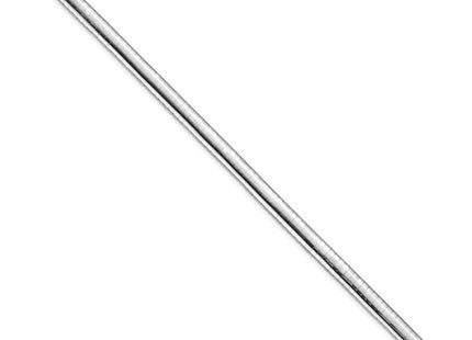 14k White Gold Polished Domed Omega Necklace