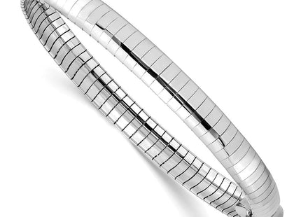 14k White Gold Polished Domed Omega Necklace