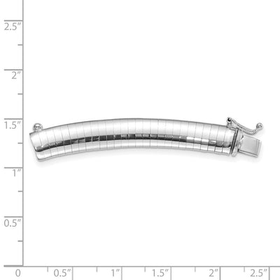 14K White Gold Standard Weight Domed Omega Extender for Necklace, 2 x 8mm