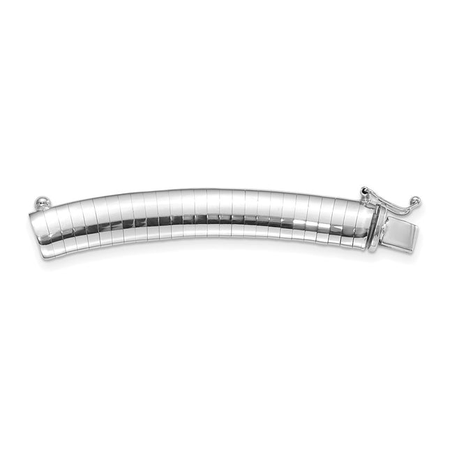 14k White Gold Standard Weight Domed Omega Extender for Necklace, 2 x 8mm
