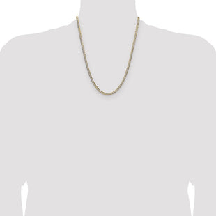 14k Lightweight Pav Flat Cuban Chain (Style PCB100-22)