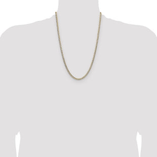 14k Lightweight Pav Flat Cuban Chain (Style PCB100-24)