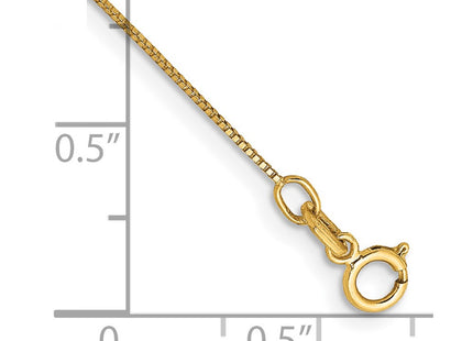 14K gold box link anklet, another view