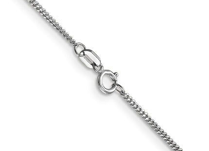 14K white gold curb link chain, another view