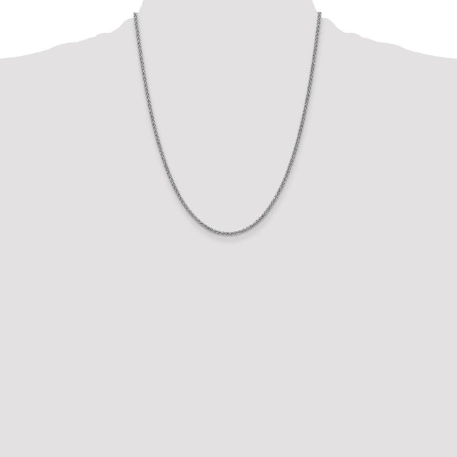 14K White Gold Spiga with Lobster Clasp Bracelet, 7 x 2.1mm