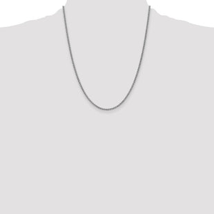 14K White Gold Spiga with Lobster Clasp Chain (Style PEN122-22)