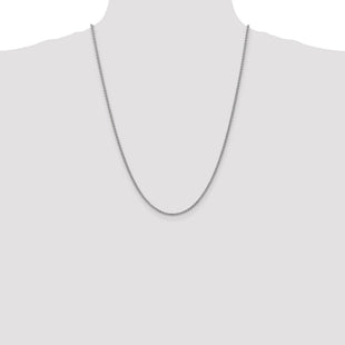 14K White Gold Spiga with Lobster Clasp Chain (Style PEN122-24)