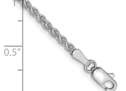 14K White Gold Spiga with Lobster Clasp Bracelet, 7 x 2.1mm