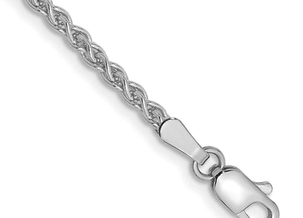 14K White Gold Spiga with Lobster Clasp Bracelet, 7 x 2.1mm