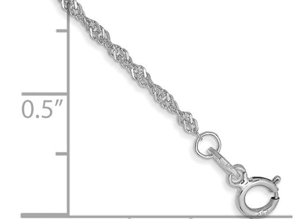 14K white gold singapore link anklet, alternate view