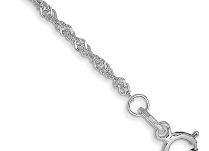 14K white gold singapore link anklet