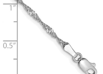 14K White Gold Singapore with Lobster Clasp Chain (Style PEN124-7)