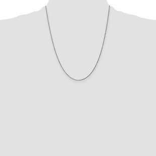 14K White Gold Diamond-cut Spiga with Spring Ring Clasp Chain (Style PEN126-22)