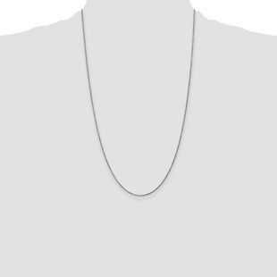 14K White Gold Diamond-cut Spiga with Spring Ring Clasp Chain (Style PEN126-26)