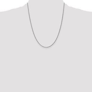 14K White Gold . Diamond-cut Spiga with Lobster Clasp Chain (Style PEN127-22)