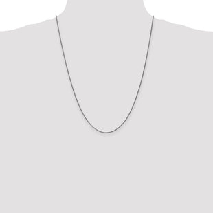 14K White Gold . Diamond-cut Spiga with Lobster Clasp Chain (Style PEN127-24)
