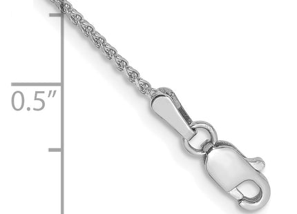 14K White Gold Diamond-cut Spiga with Lobster Clasp Bracelet, 1 x 1.25mm