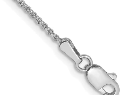 14K White Gold Diamond-cut Spiga with Lobster Clasp Bracelet, 1 x 1.25mm