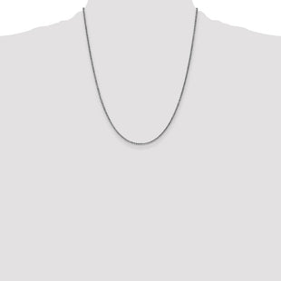 14K White Gold . Diamond-cut Spiga with Lobster Clasp Chain (Style PEN128-22)