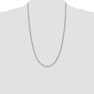 14K White Gold . Diamond-cut Spiga with Lobster Clasp Chain (Style PEN128-26)