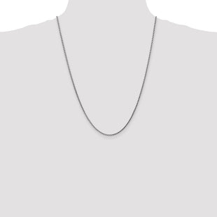14K White Gold . Diamond-cut Spiga with Lobster Clasp Chain (Style PEN129-24)