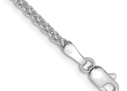 14K White Gold Diamond-cut Spiga with Lobster Clasp Bracelet, 1 x 2.1mm