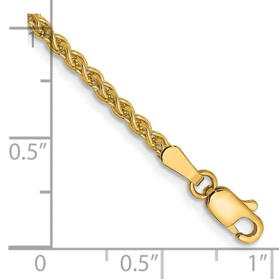 14K Spiga with Lobster Clasp Bracelet, 1 x 2.1mm