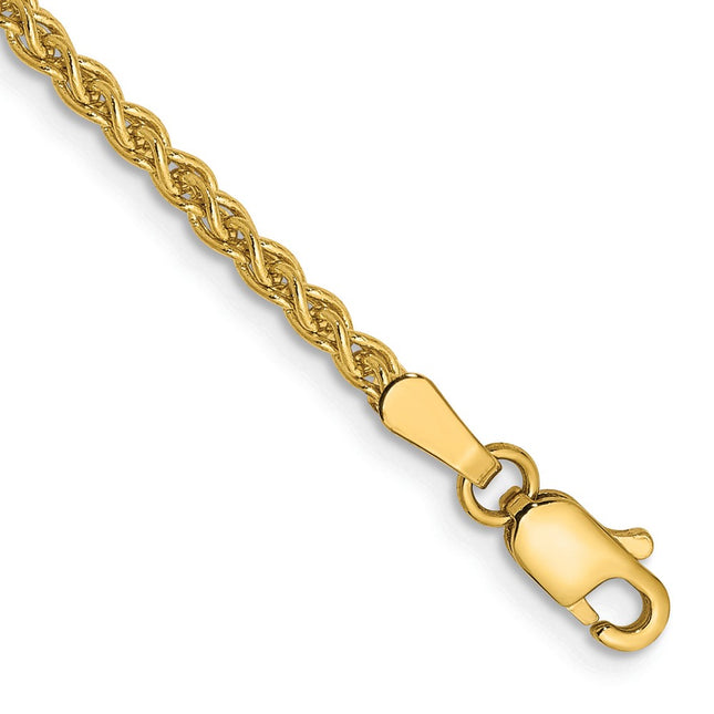 14K Spiga with Lobster Clasp Bracelet, 1 x 2.1mm