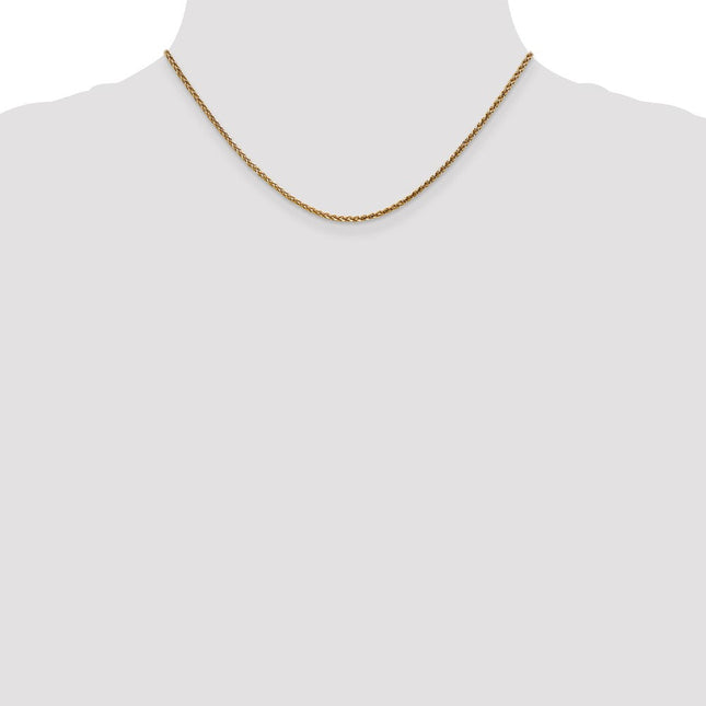 14K Diamond-cut Spiga with Lobster Clasp Bracelet, 7 x 2.1mm