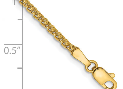 14K Diamond-cut Spiga with Lobster Clasp Bracelet, 7 x 2.1mm